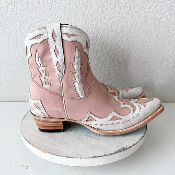 Lane CHASE THE WIND Womens Cowboy Bootie 11 Western Pink Cowgirl Short Boots - Picture 2 of 11